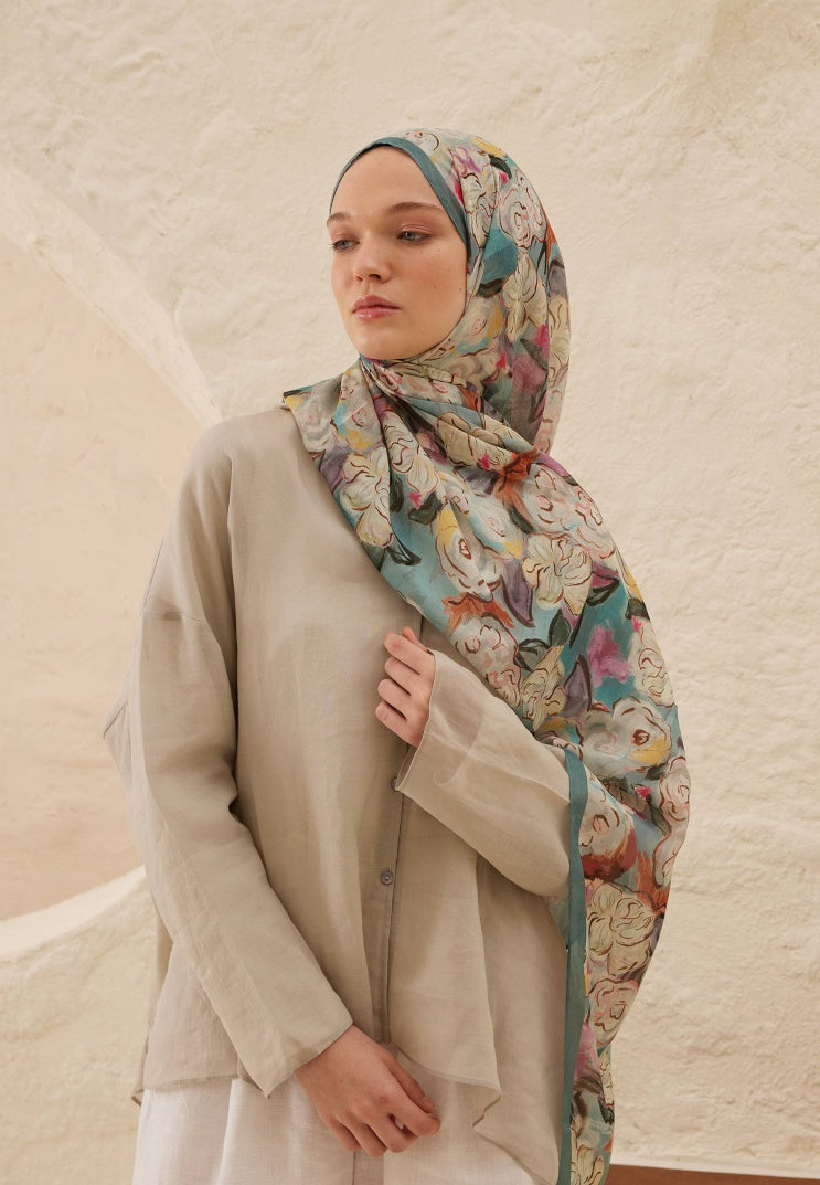 LINDA PATTERN RAMI HIJAB INDIGO
