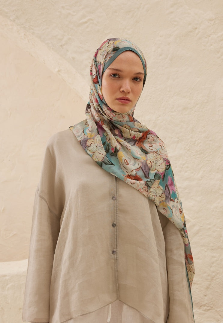 LINDA PATTERN RAMI HIJAB INDIGO