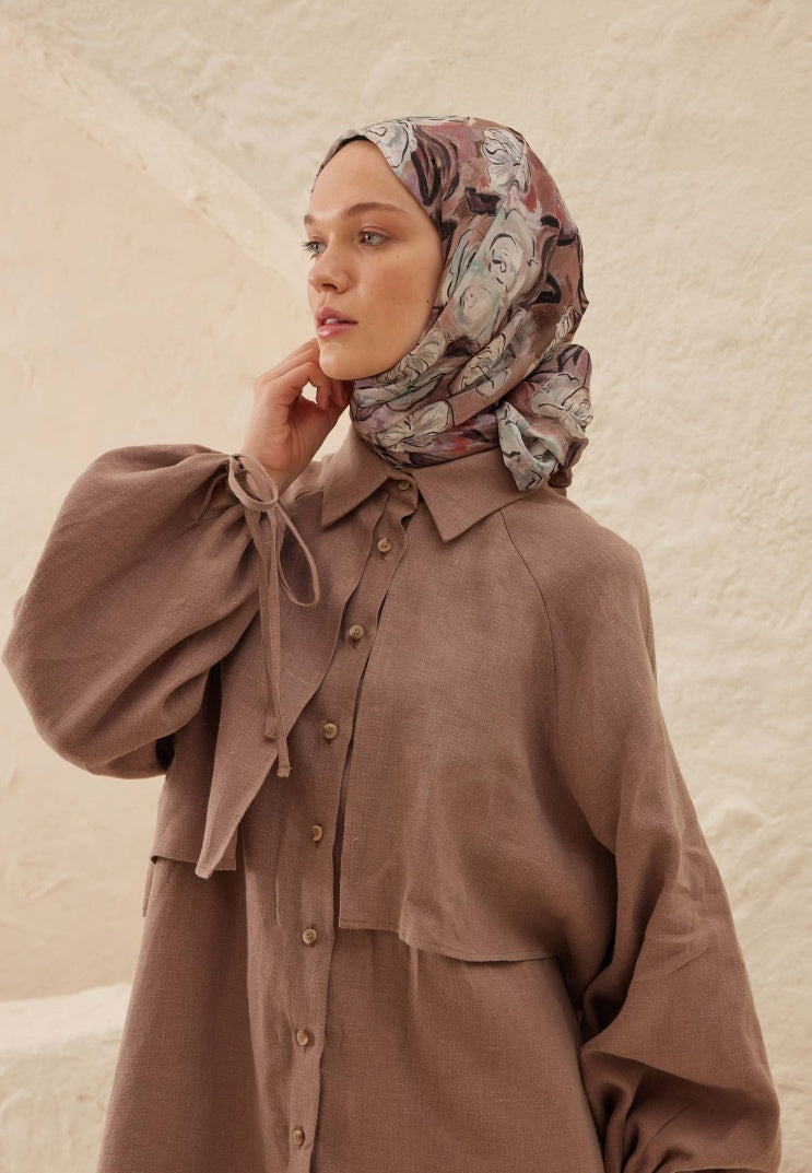 LINDA PATTERN RAMI HIJAB DRIED ROSE