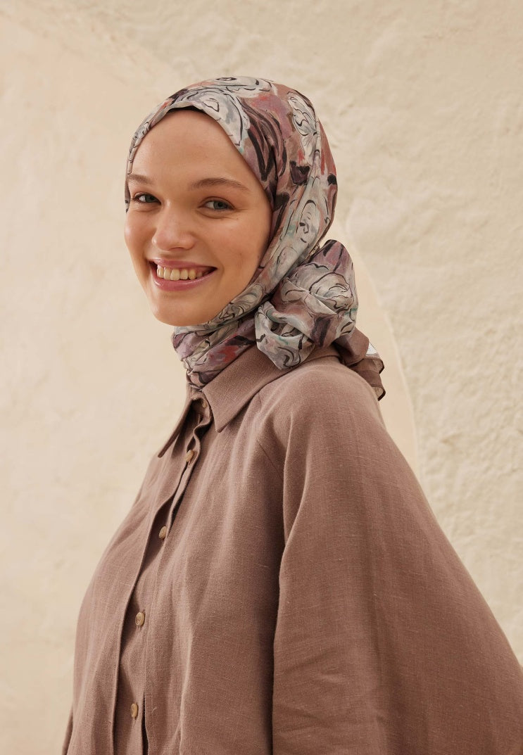 LINDA PATTERN RAMI HIJAB DRIED ROSE