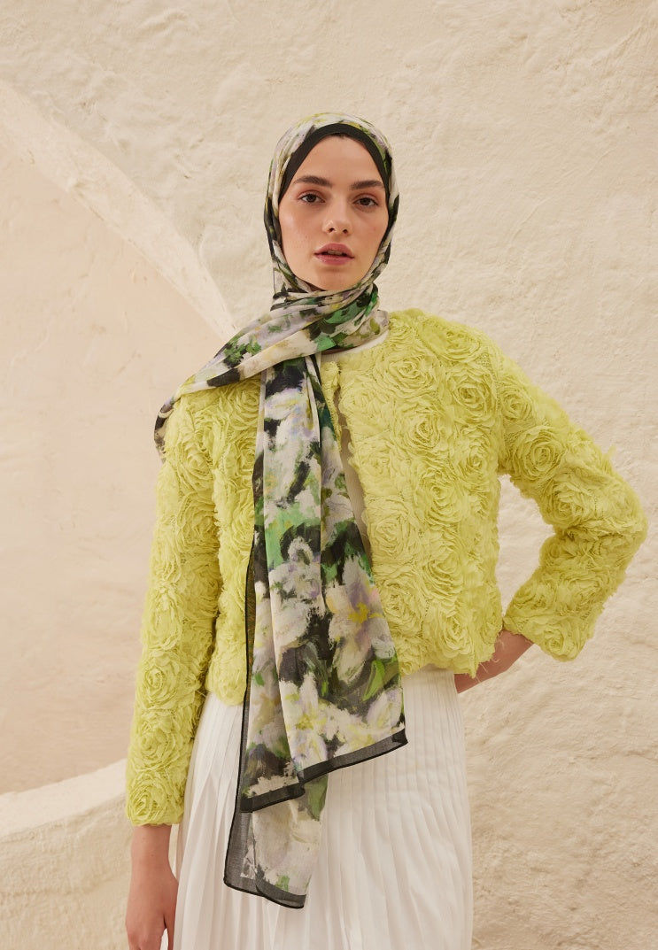 DORA PATTERN RAMI HIJAB GREEN