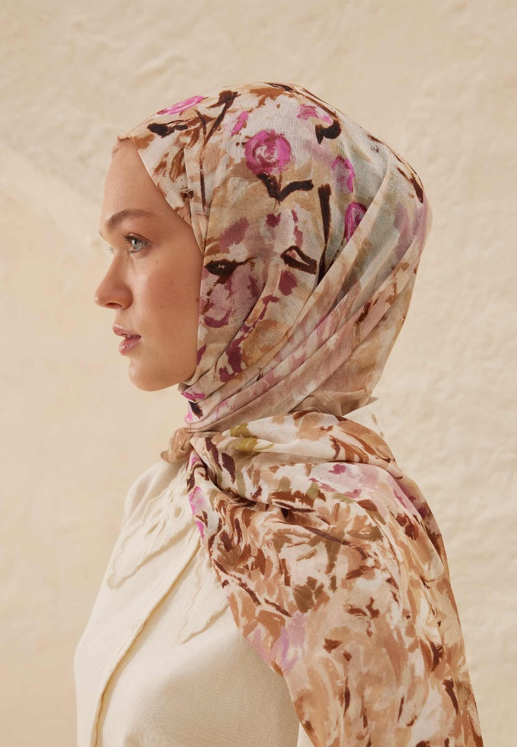 MARGARITE PATTERN RAMI HIJAB MILK COFFEE