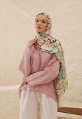 MARGARITE PATTERN RAMI HIJAB SOFT GREEN