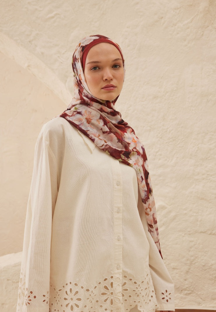 DORA PATTERN RAMI HIJAB ROSE