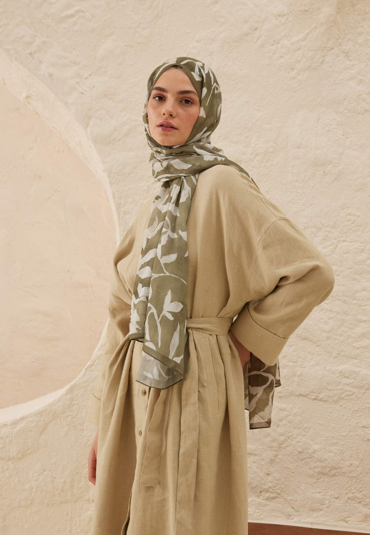PETUNIA PATTERN RAMI HIJAB KHAKI