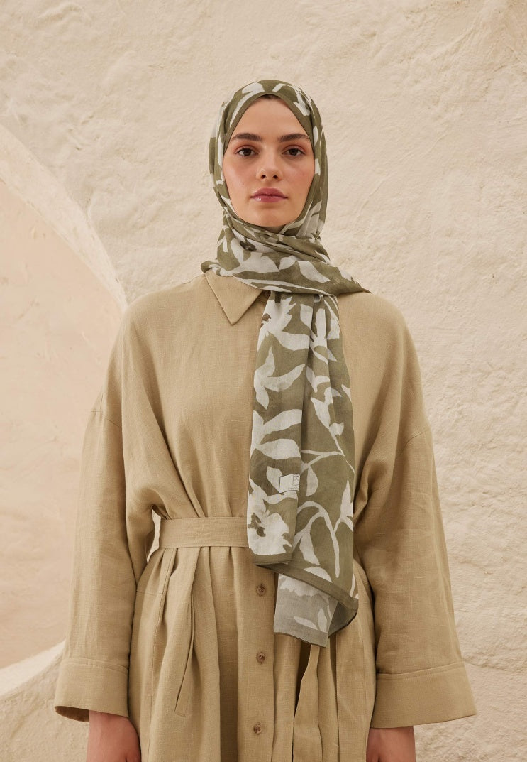 PETUNIA PATTERN RAMI HIJAB KHAKI