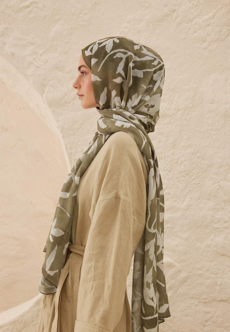 PETUNIA PATTERN RAMI HIJAB KHAKI