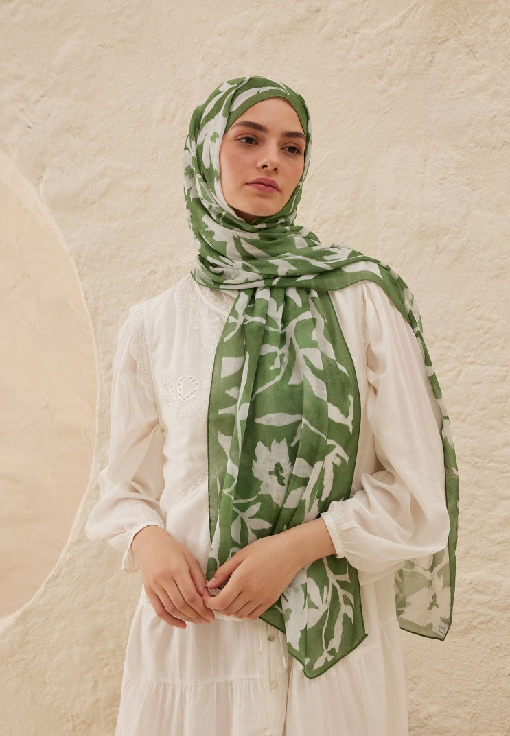 PETUNIA PATTERN RAMI HIJAB LEAF