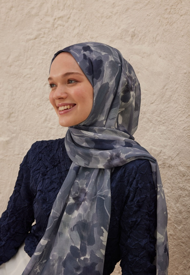 LIZZY PATTERN RAMI HIJAB INDIGO