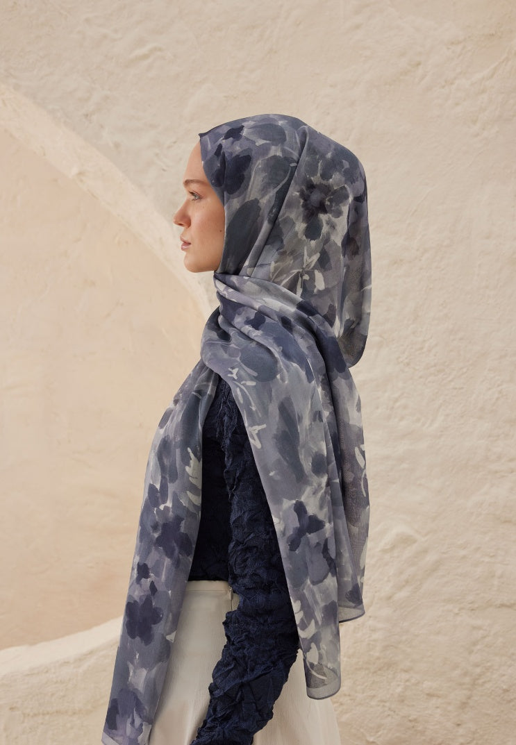 LIZZY PATTERN RAMI HIJAB INDIGO