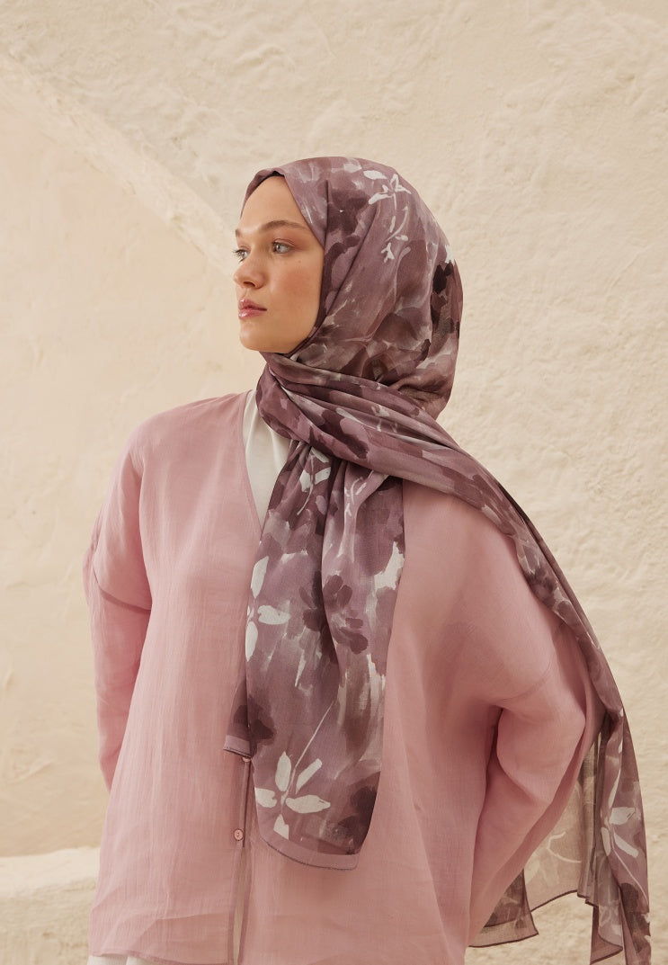 LIZZY PATTERN RAMI HIJAB DRY ROSE