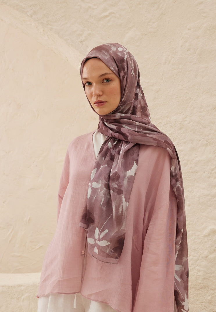 LIZZY PATTERN RAMI HIJAB DRY ROSE