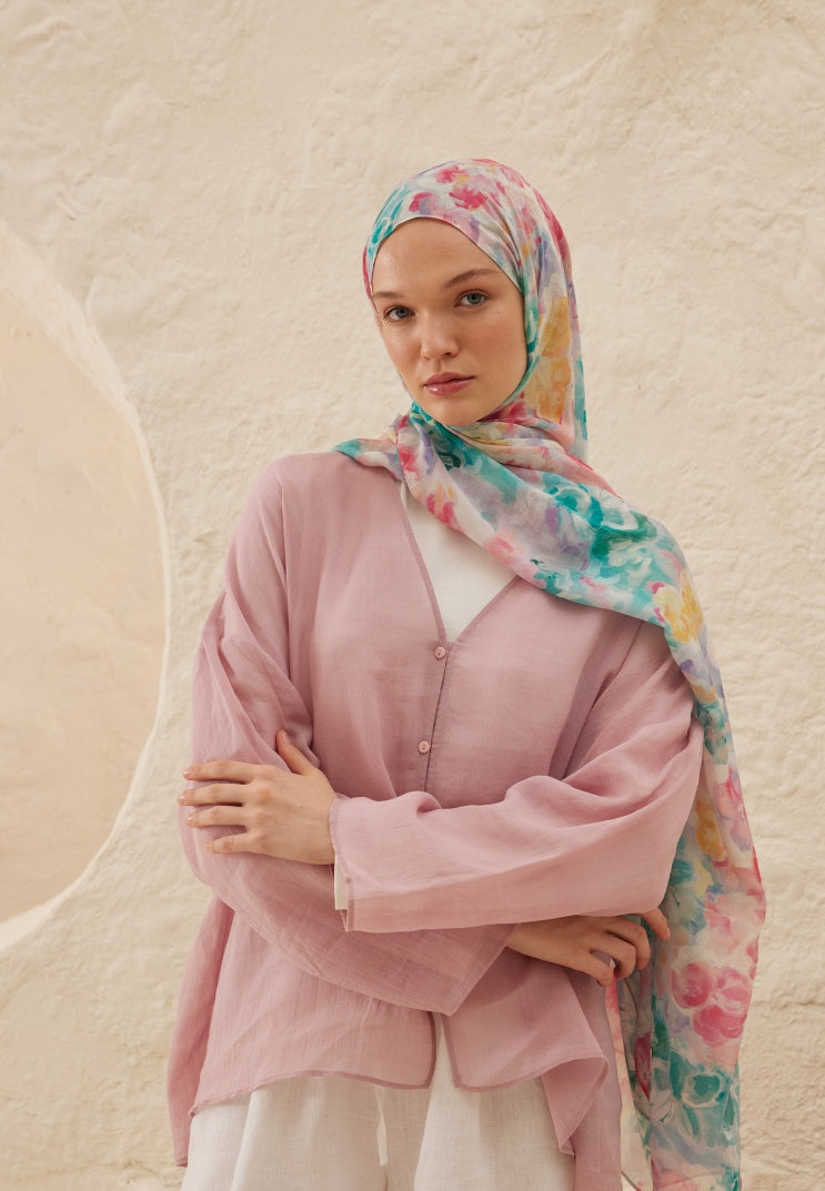 FIONA PATTERNED RAMI HIJAB PINK