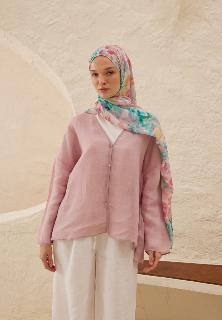 FIONA PATTERNED RAMI HIJAB PINK