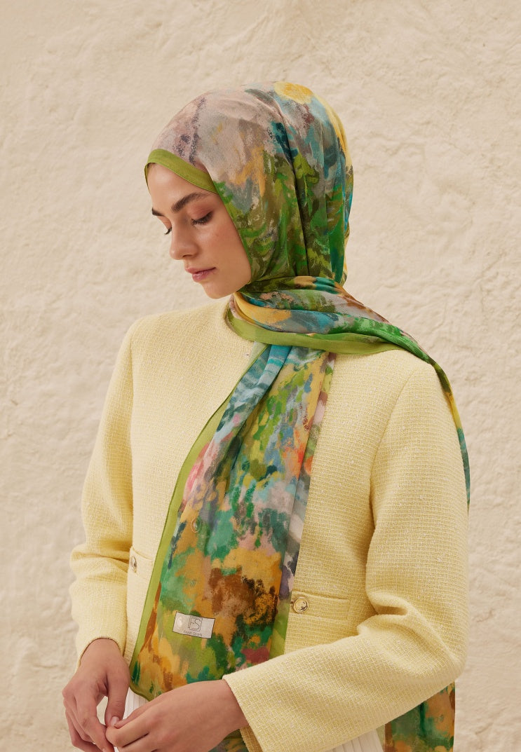 ESTHER PATTERN RAMI HIJAB GREEN