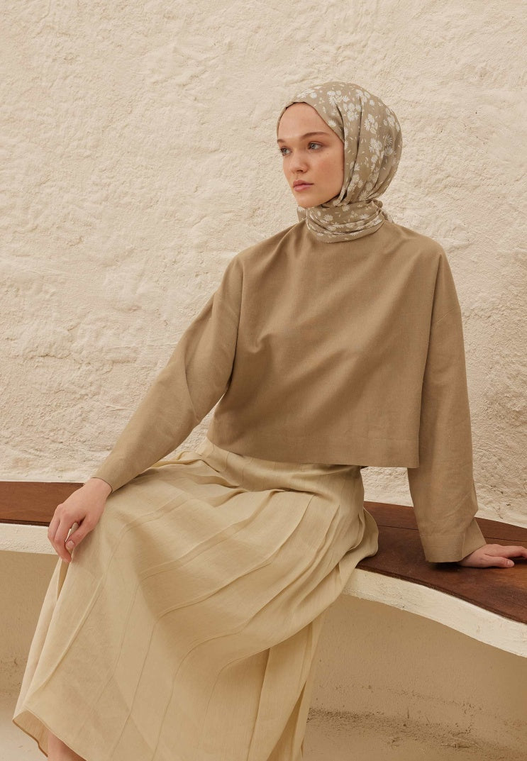 DAISY PATTERN RAMI HIJAB MINK