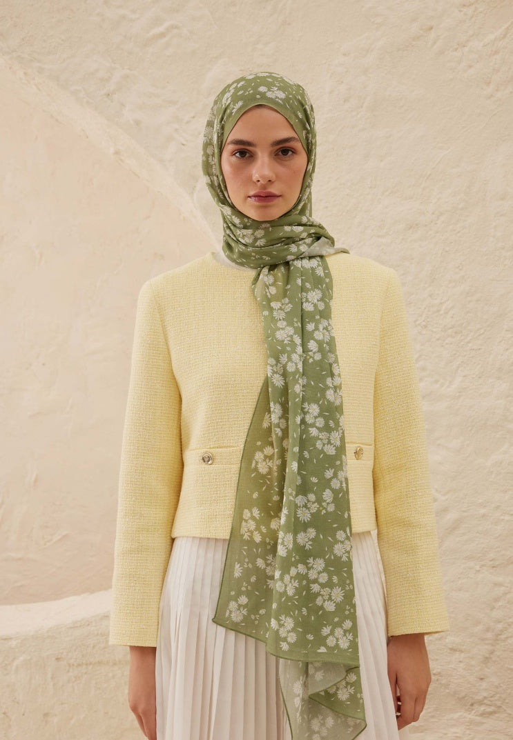 DAISY PATTERN RAMI HIJAB KHAKI