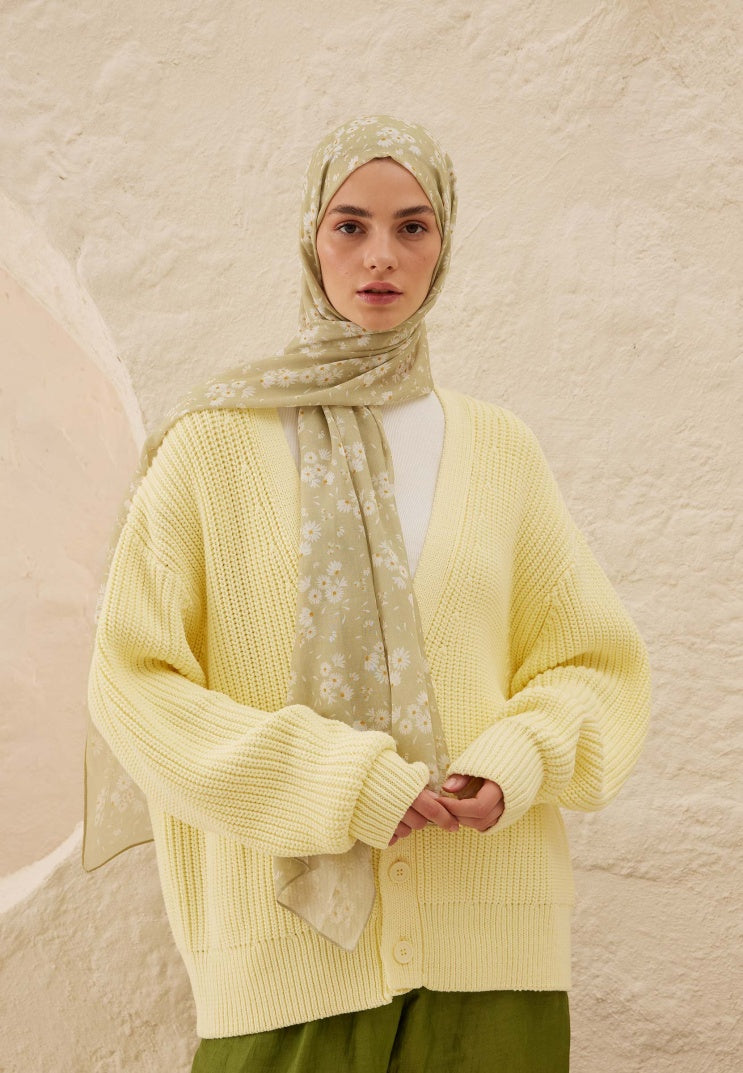 DAISY PATTERN RAMI HIJAB SAGE