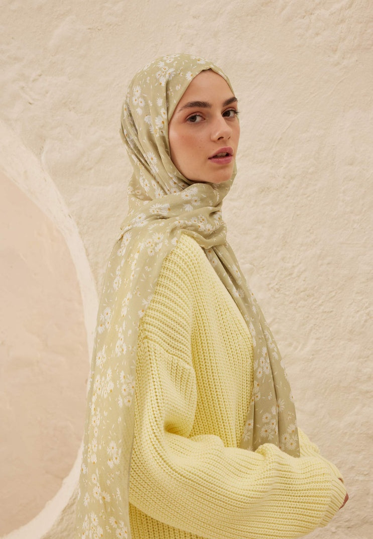 DAISY PATTERN RAMI HIJAB SAGE