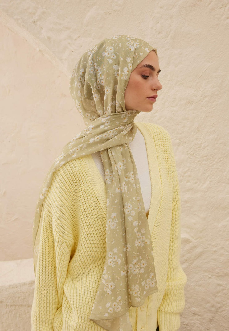 DAISY PATTERN RAMI HIJAB SAGE