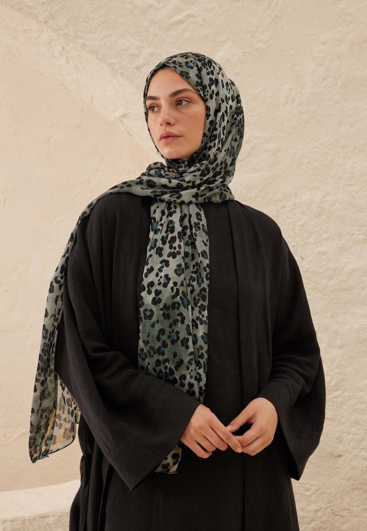 LEOPARD PATTERN RAMI HIJAB BLUE