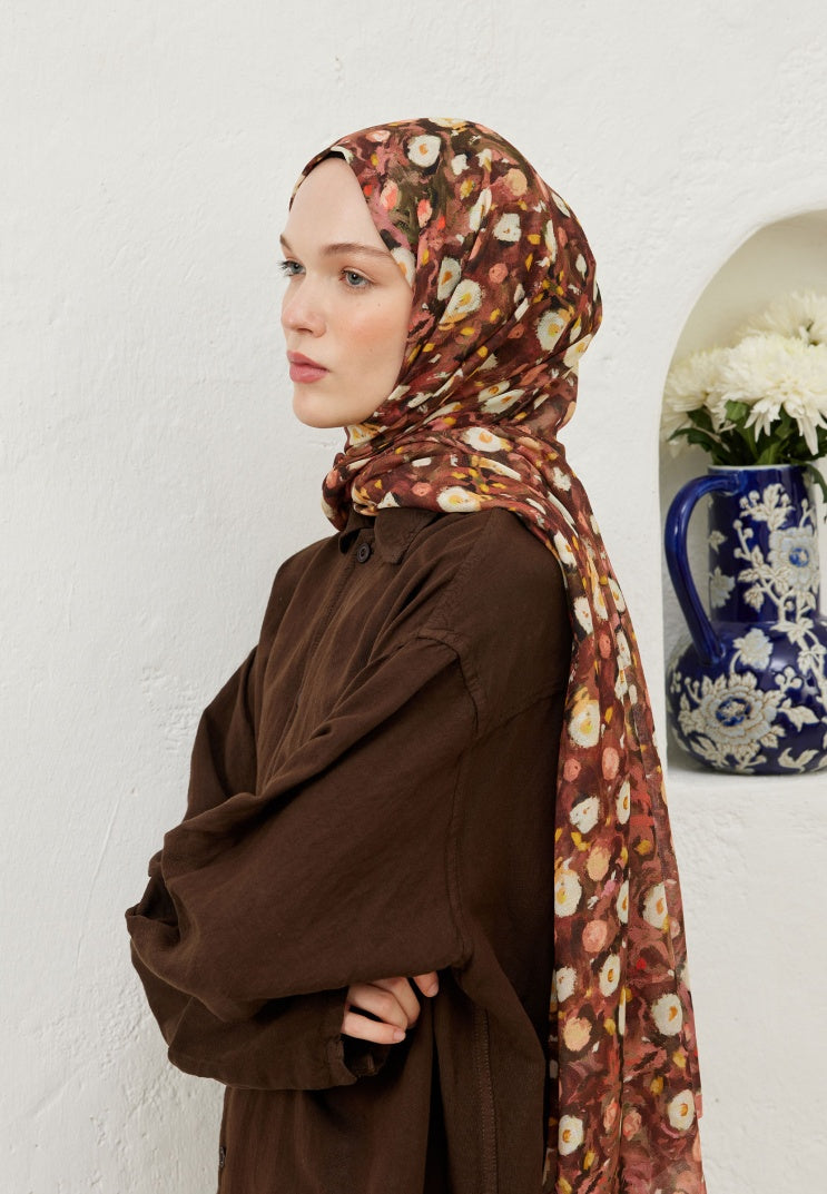 AGNES PATTERN RAMI HIJAB DUSTY ROSE