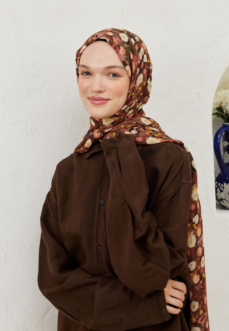 AGNES PATTERN RAMI HIJAB DUSTY ROSE