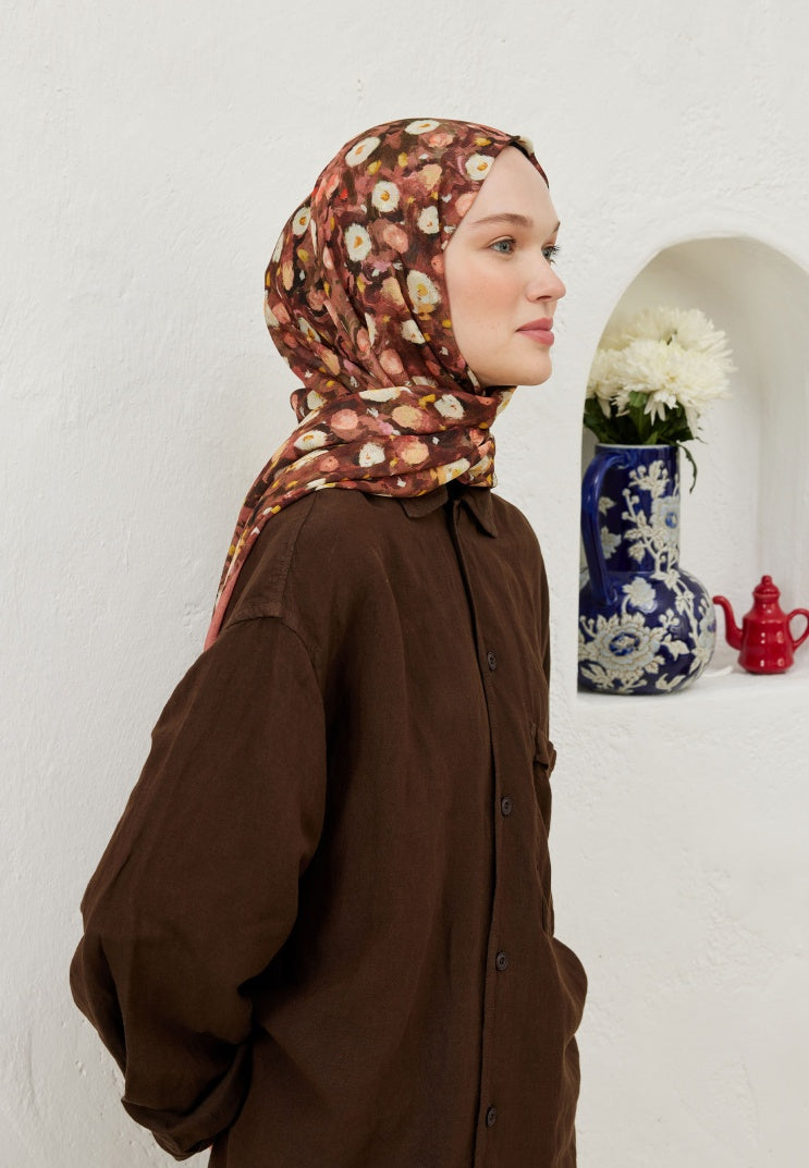 AGNES PATTERN RAMI HIJAB DUSTY ROSE
