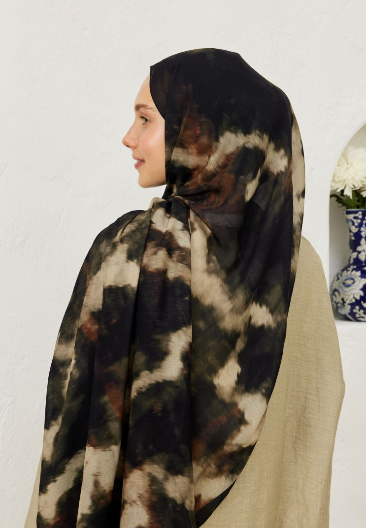 BATIK PATTERN RAMI HIJAB BLACK