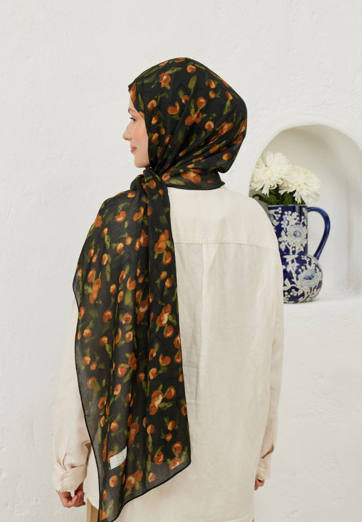 CHERRY PATTERN RAMI HIJAB BROWN