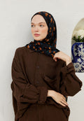CHERRY PATTERNED RAMI HIJAB NAVY BLUE
