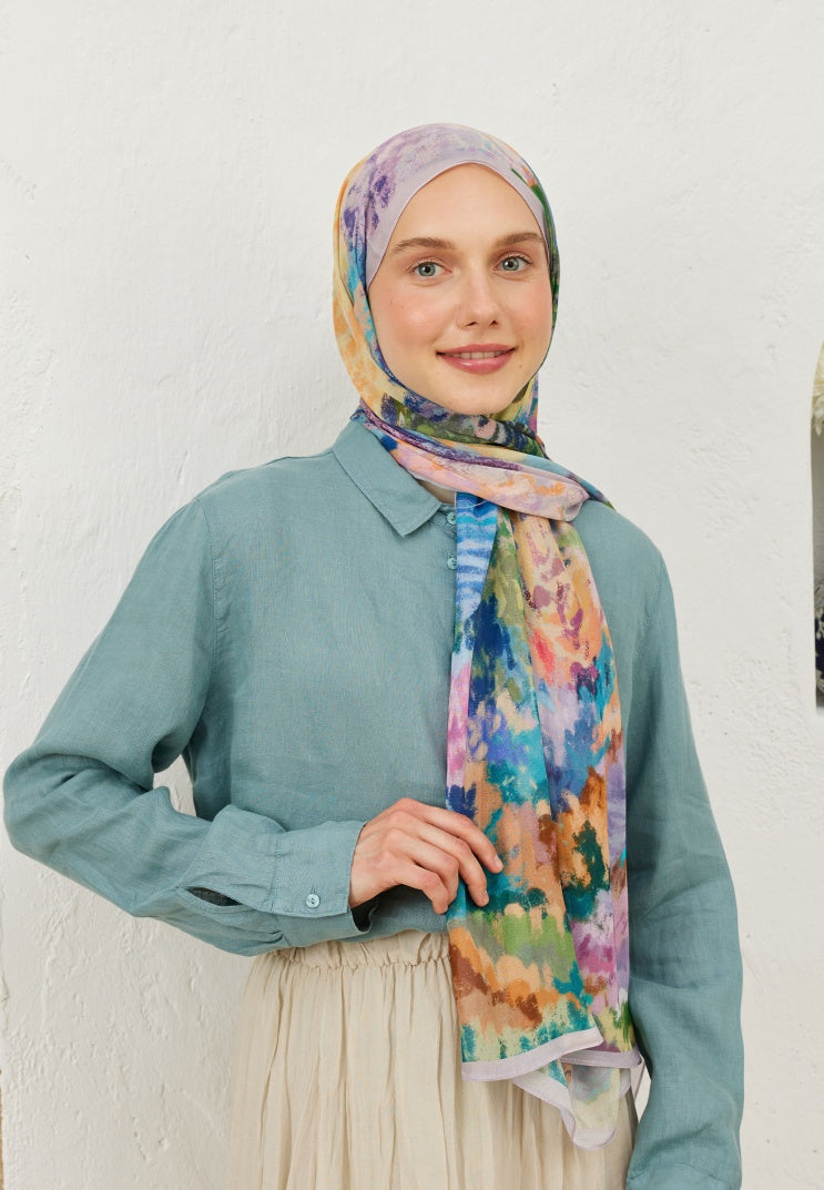 ESTHER PATTERN RAMI HIJAB LAVENDER