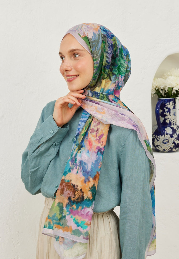 ESTHER PATTERN RAMI HIJAB LAVENDER