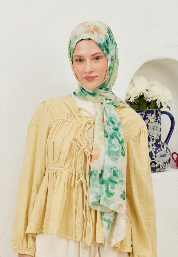 FIONA PATTERNED RAMI HIJAB GREEN