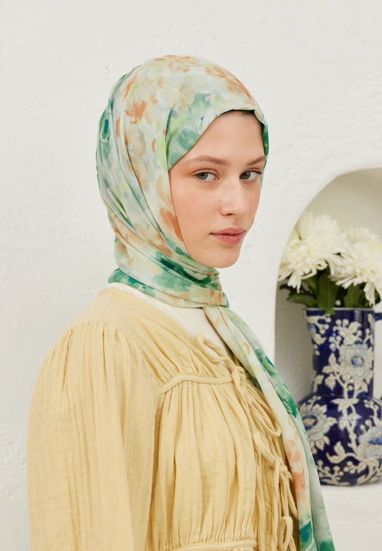 FIONA PATTERNED RAMI HIJAB GREEN