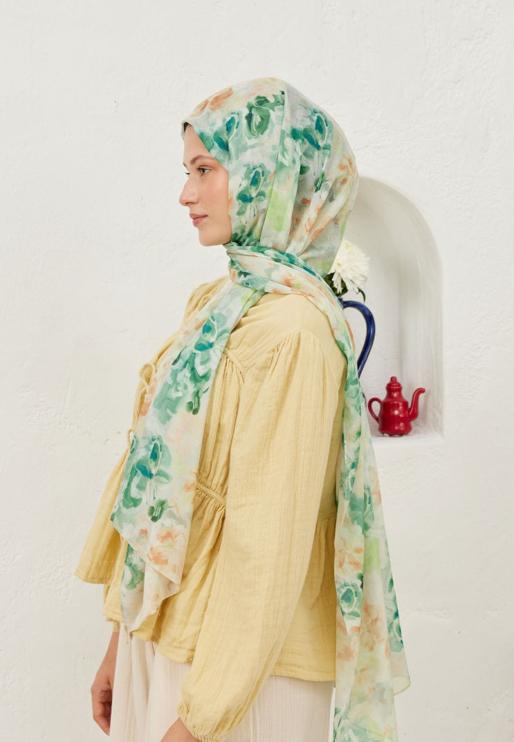 FIONA PATTERNED RAMI HIJAB GREEN