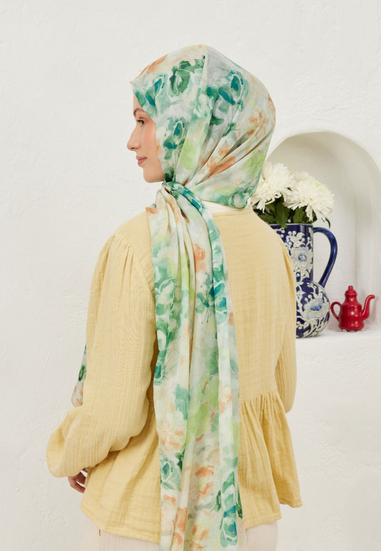FIONA PATTERNED RAMI HIJAB GREEN