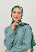 LAVINIA PATTERNED RAMI HIJAB DARK GREEN
