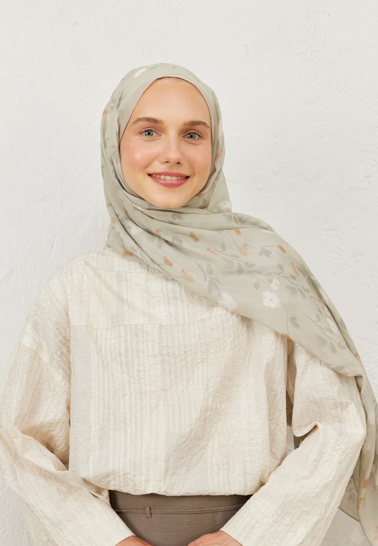 SOFT FLOWERS PATTERN RAMI HIJAB STONE