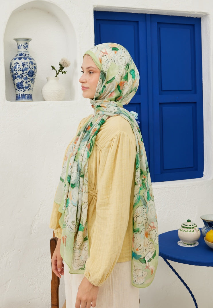 LINDA PATTERN RAMI HIJAB LIGHT GREEN