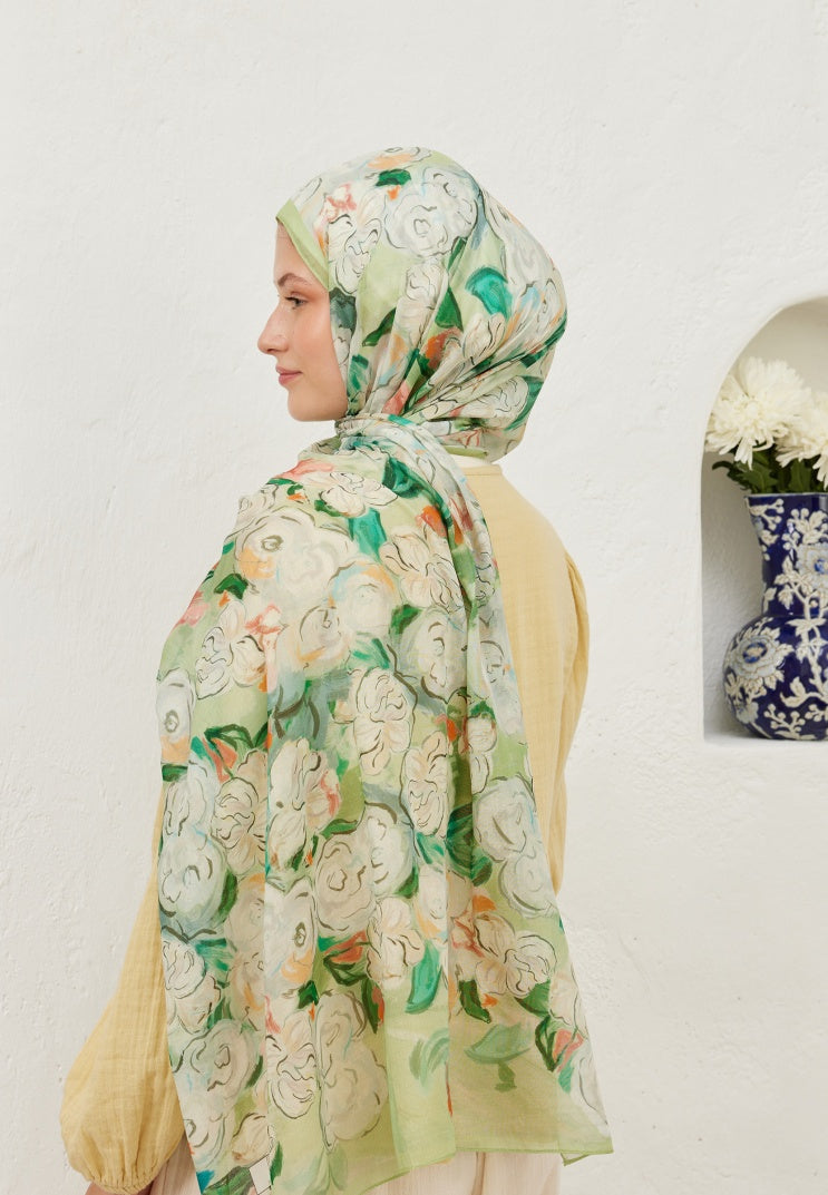 LINDA PATTERN RAMI HIJAB LIGHT GREEN