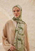 LINDA PATTERNED RAMI HIJAB ALMOND GREEN