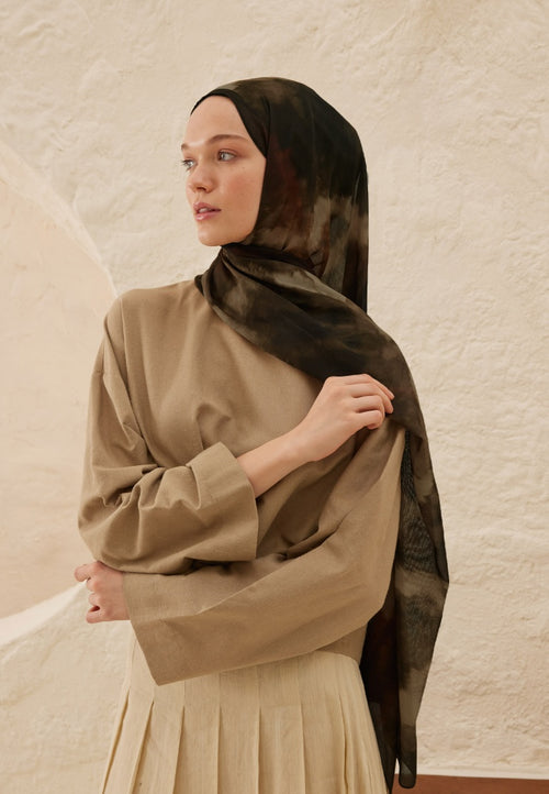 BATIK PATTERN RAMI HIJAB BROWN