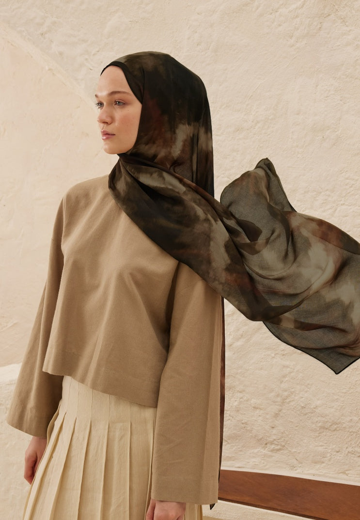 BATIK PATTERN RAMI HIJAB BROWN