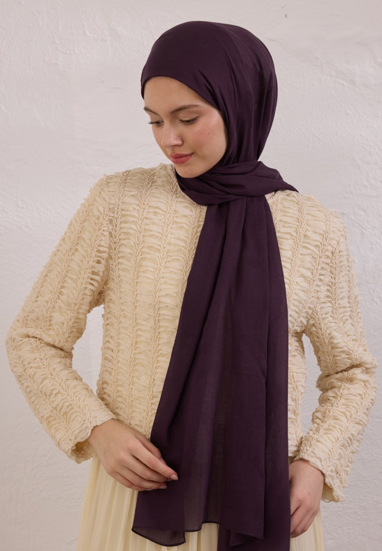SOFT VISCOSE HIJAB EGGPLANT PURPLE