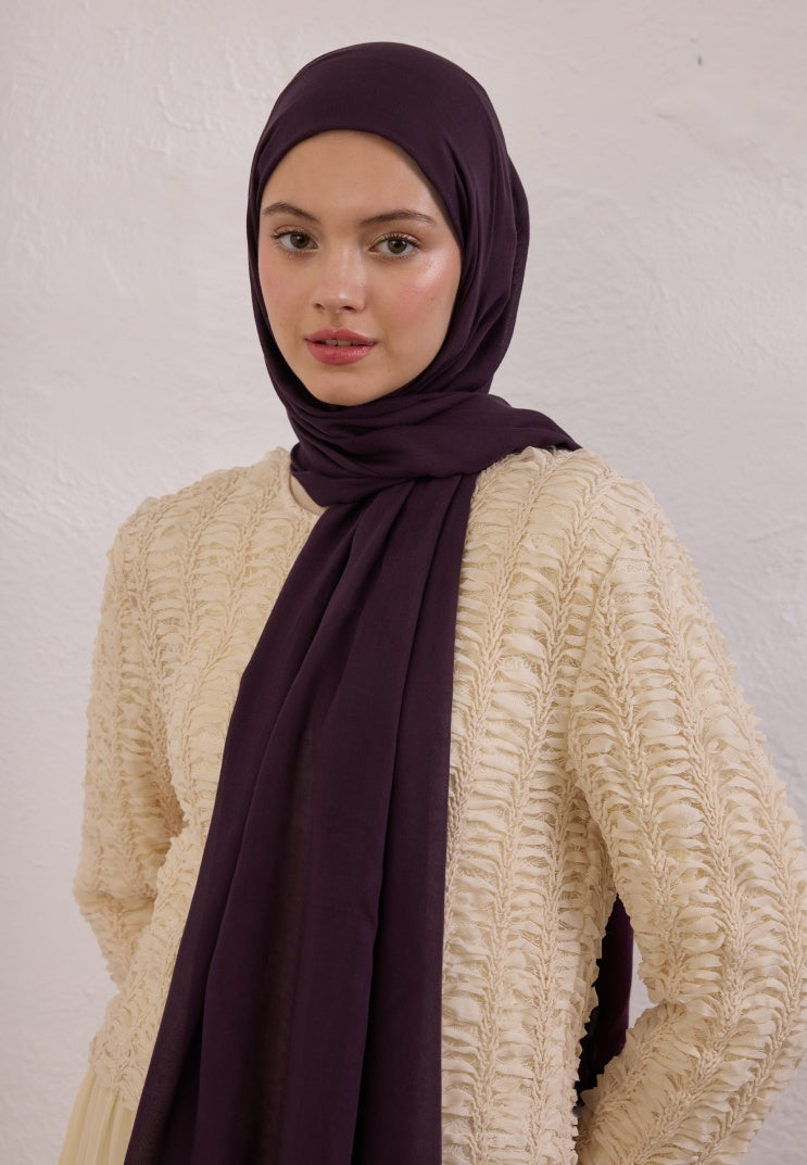 SOFT VISCOSE HIJAB EGGPLANT PURPLE