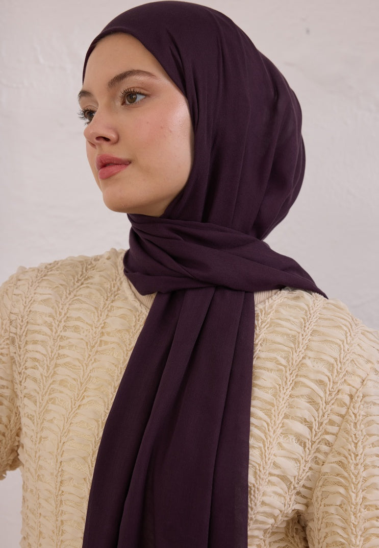 SOFT VISCOSE HIJAB EGGPLANT PURPLE