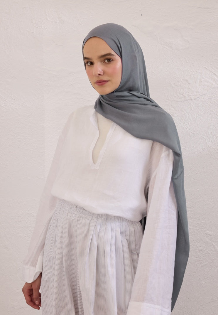 SOFT VISCOSE HIJAB BLUE-GREY