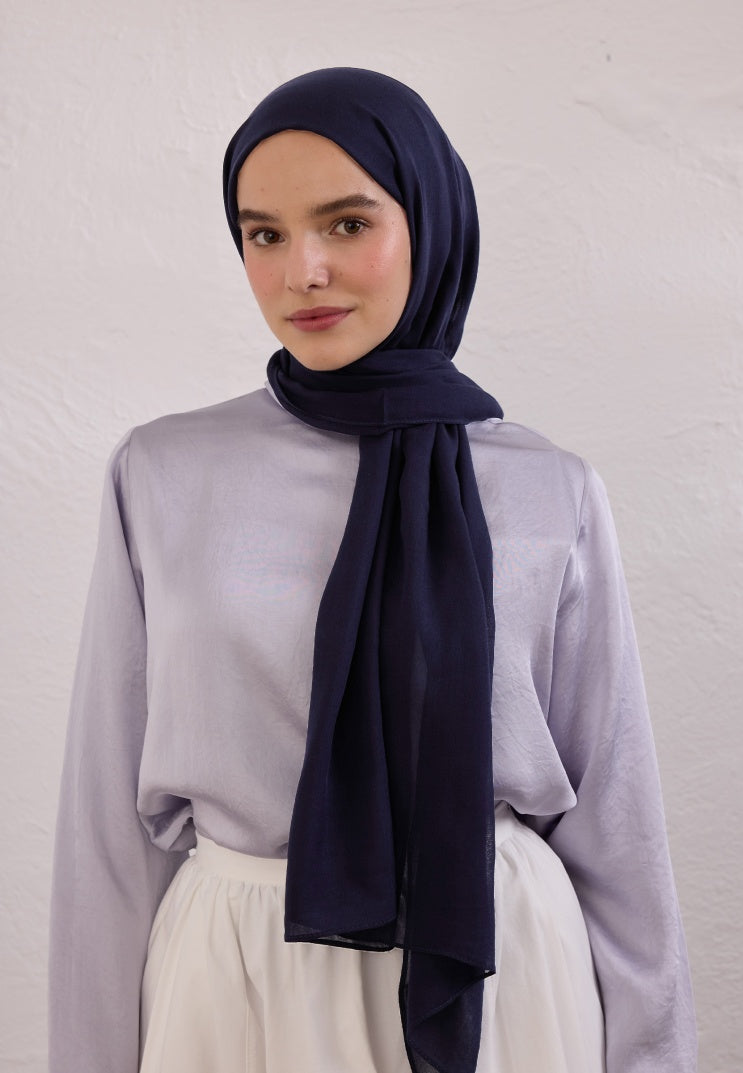SOFT VISCOSE HIJAB DARK NAVY BLUE