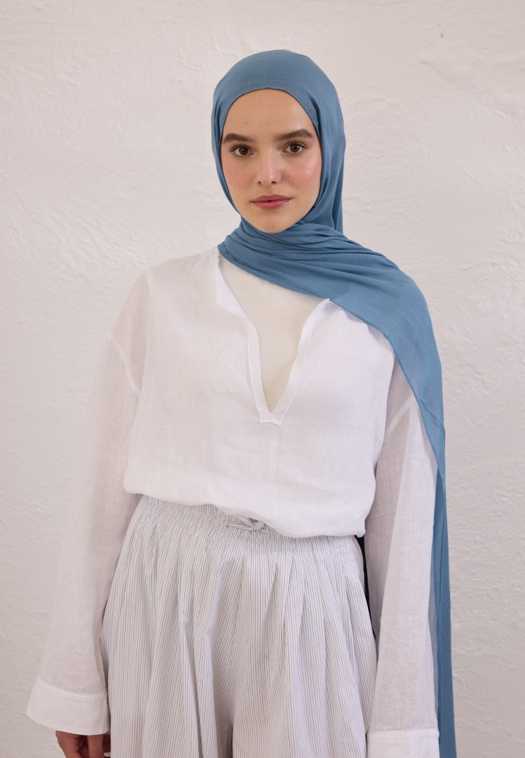 SOFT VISCOSE HIJAB DENIM BLUE